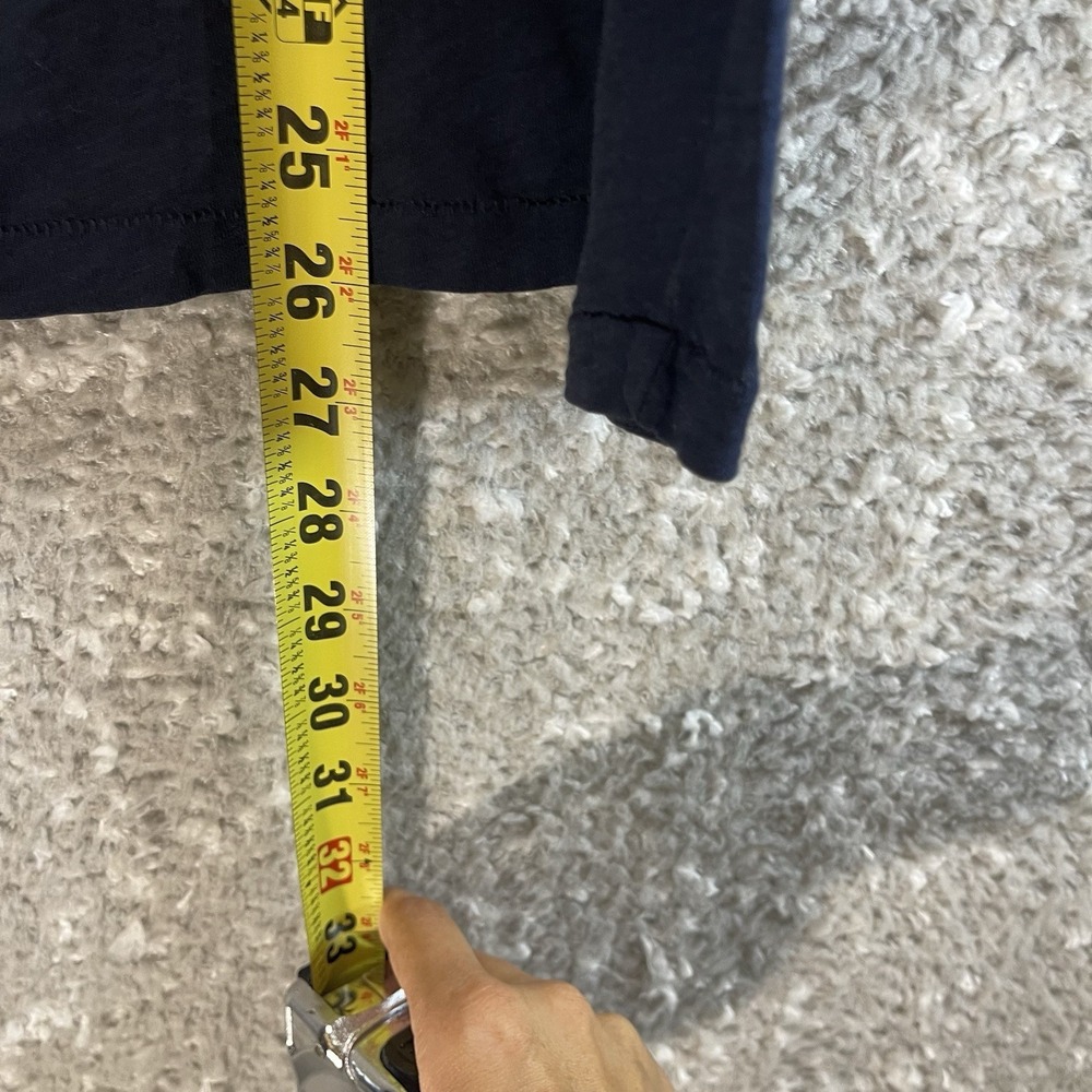 Stateside Supima Cotton Long Sleeve Solid V Neck T-Shirt Navy Preppy Casual - Picture 5 of 8